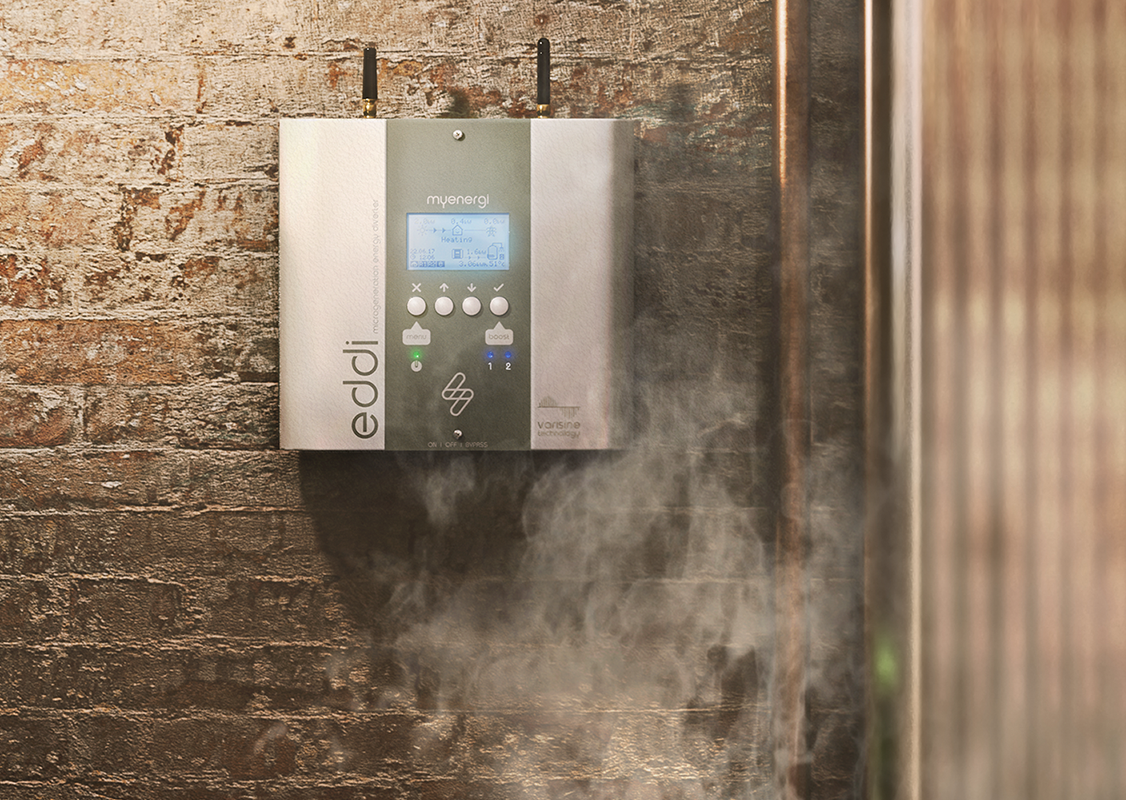 solar hot water diverter behind a hot bath | myenergi Ireland