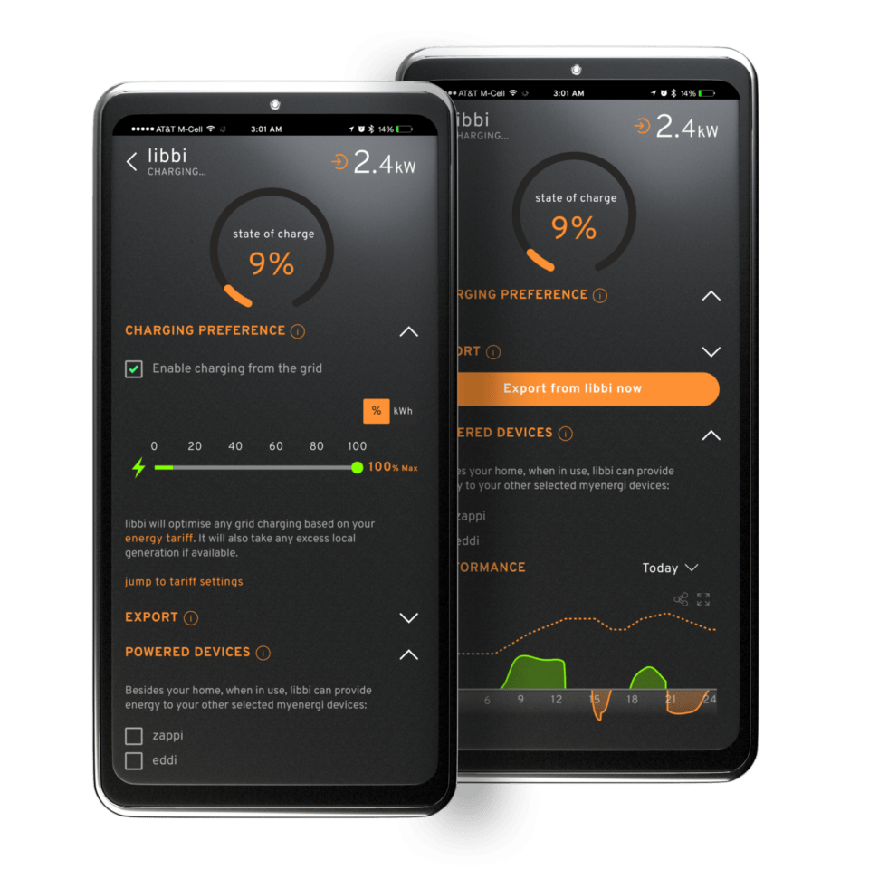 mobile phone showing the new screen displays for Libbi's new features